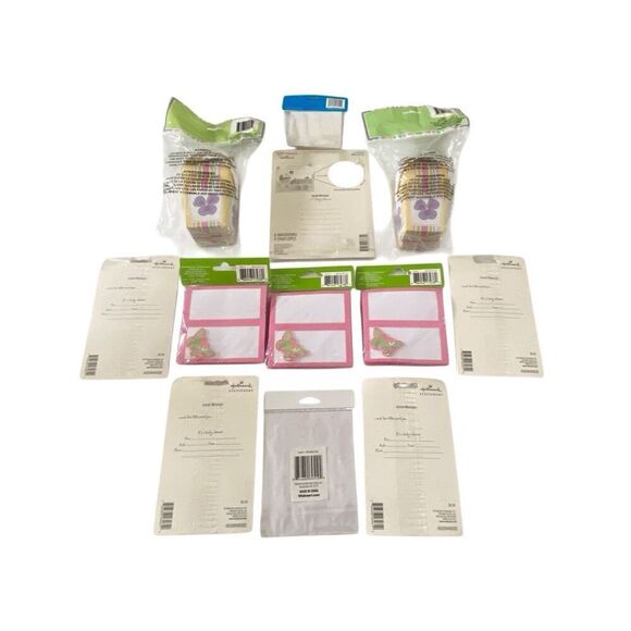 Lot Of 12 Baby Girl Shower Invitations Party Favor Boxes Place Cards Seals Name - Picture 2 of 8